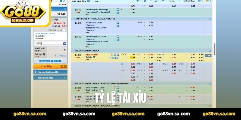 Tỷ lệ tài xỉu